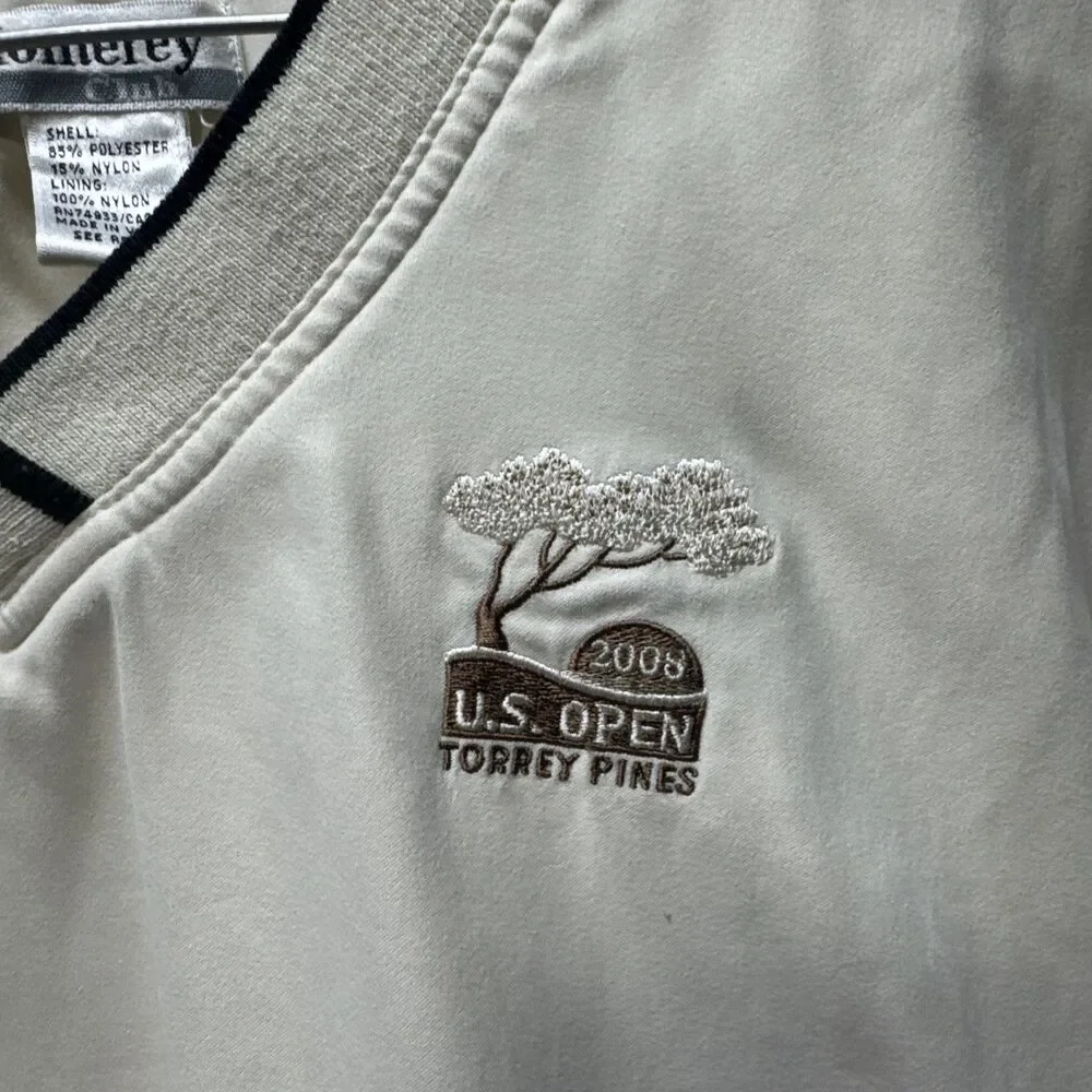 US Open Torrey Pines 2008 Golf Pullover Men M Biege/Tan Windbreaker Jacket VTG - Picture 2 of 5